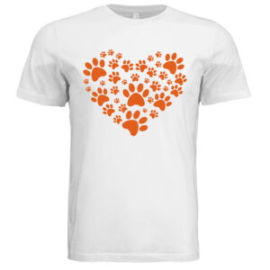 Heart Paw Prints White