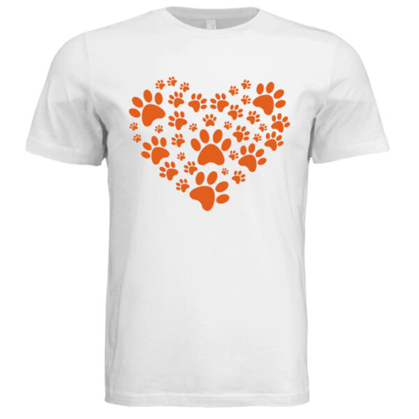 Heart Paw Prints White