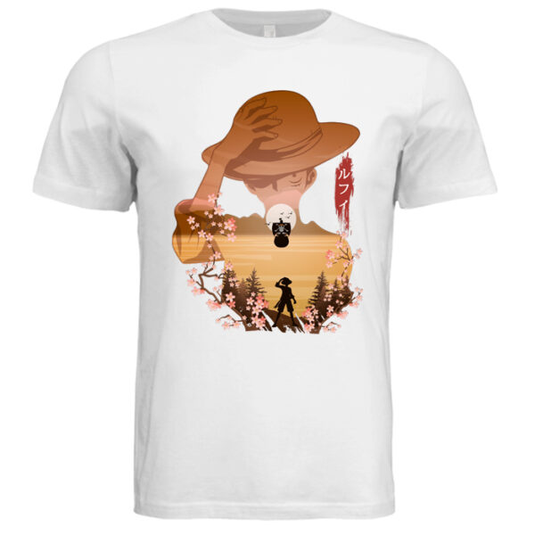One Piece - Luffy Silhouette White